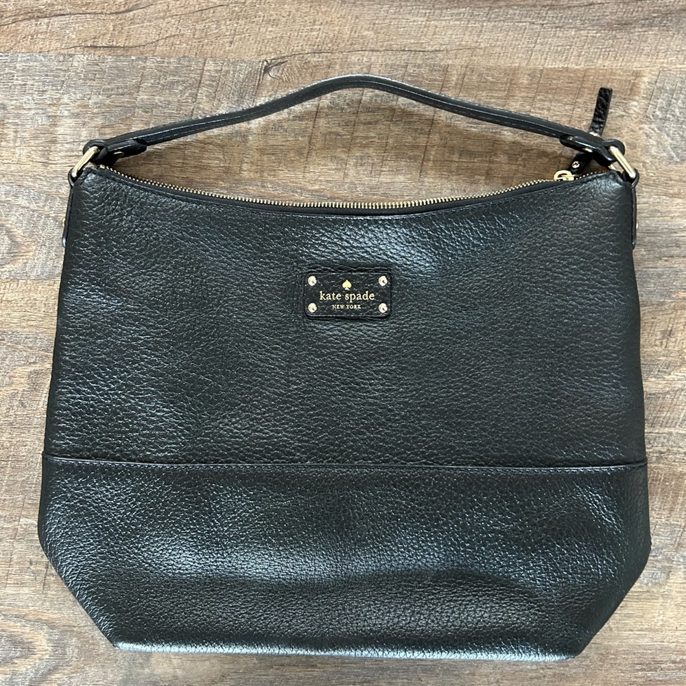 kate spade black pebbled leather purse authentic